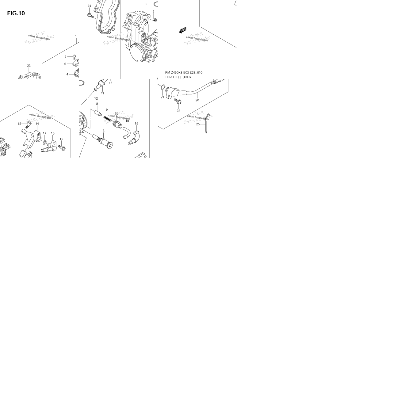 Throttle Body (Rm-Z450 K8/K9/L0)