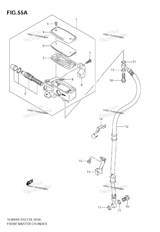 Front Master Cylinder (Model K7/K8/K9)