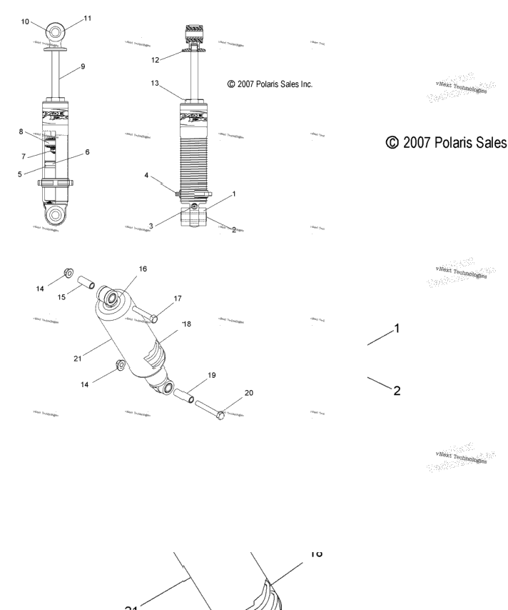 Suspension, Shock, Front Track (49Snowshockfrontiq)
