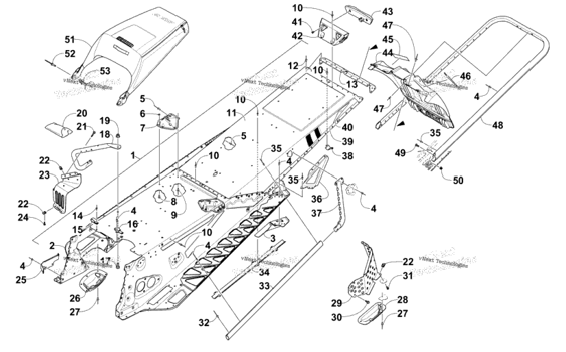 Tunnel, Rear Bumper, And Snowflap Assembly
