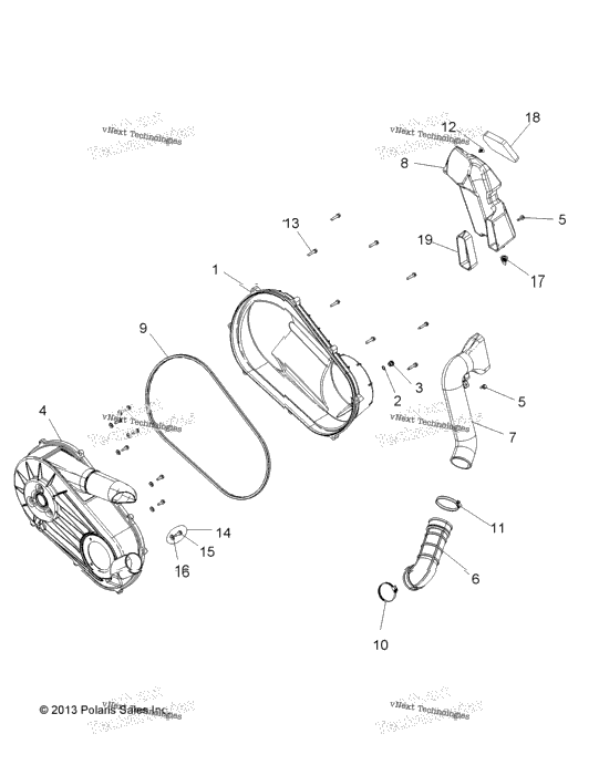 Drive Train, Clutch Cover And Ducting