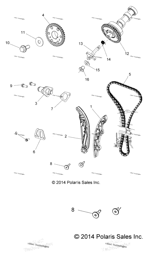 Engine, Cam Chain And Sprocket