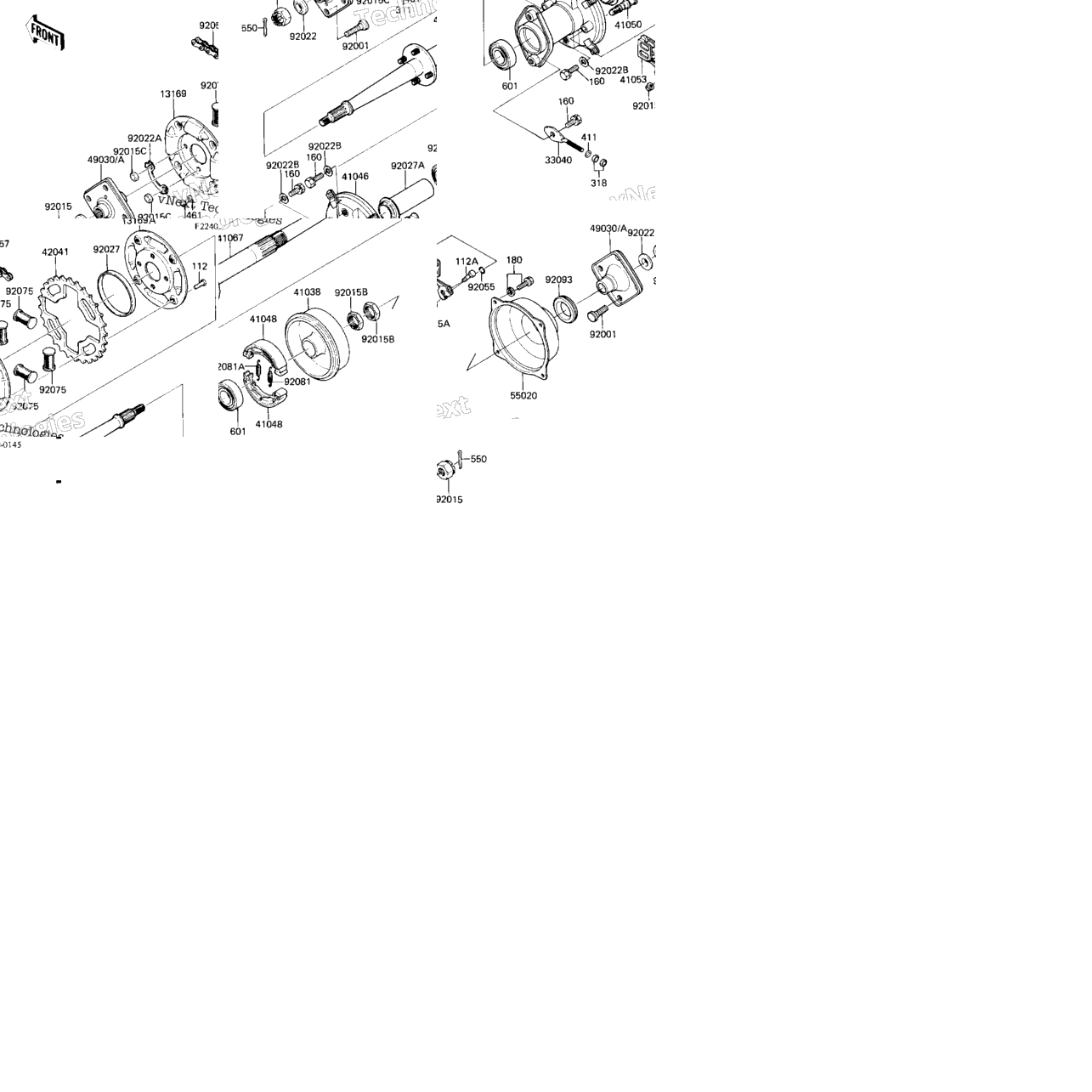 Rear Hub/Axle/Brake/Chain (Klt110-A1/A2)