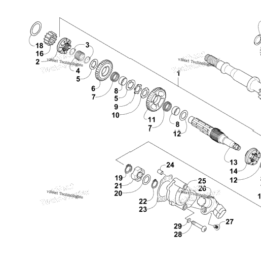 Secondary Transmission Assembly (Up To Engine Serial No. 10027869)