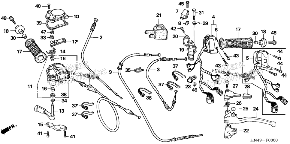Handle Levers + Switches + Cables