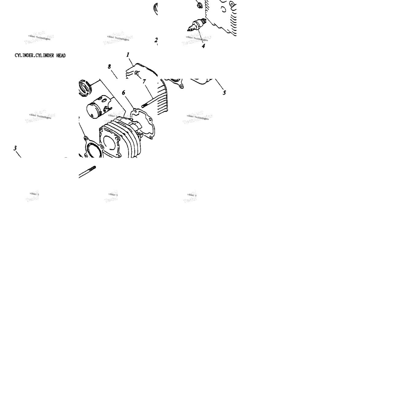 Cylinder, Cylinder Head 166A-01
