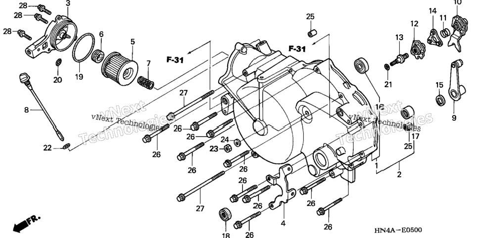 Front Crankcase Cover (Trx350tm/Fm)