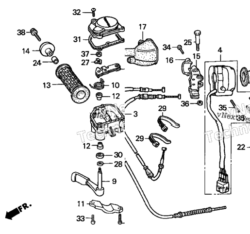 Handle Levers + Switches + Cables