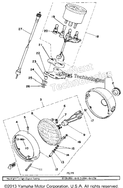 Head Lamp-Speedometer