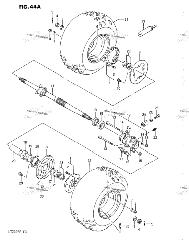 Rear Wheel (Model J/K)