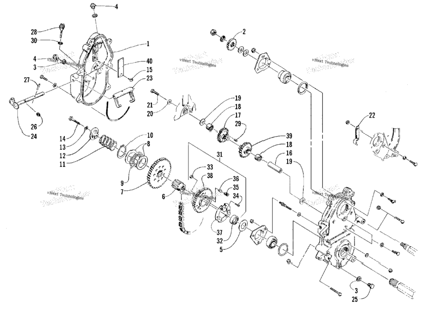Drive/Reverse Dropcase Assembly