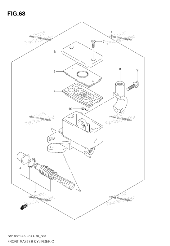Front Master Cylinder (Sv1000k6) Not For Us Market