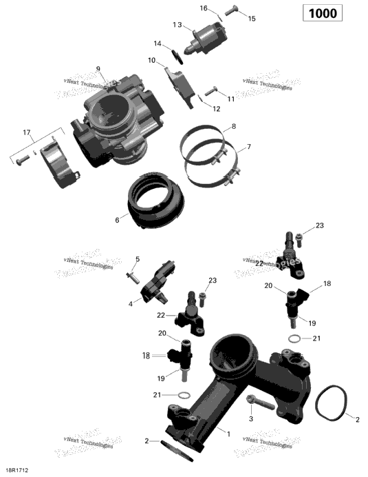 Air Intake Manifold And Throttle Body - 1000 Efi
