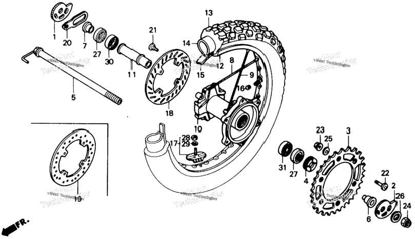 Rear Wheel 90-91