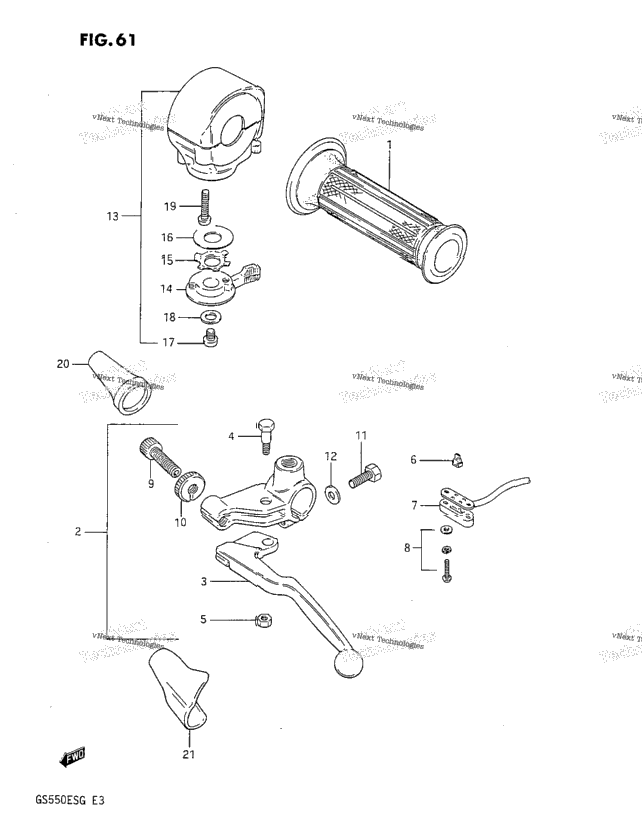 Left Handle Switch (Gs550ef/Eg)