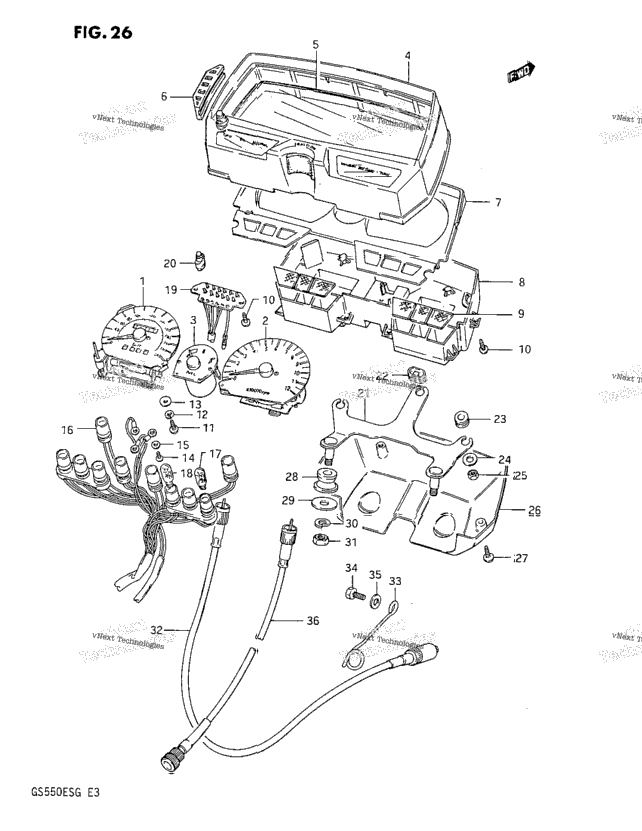 Speedometer - Tachometer (Gs550ef/Eg)