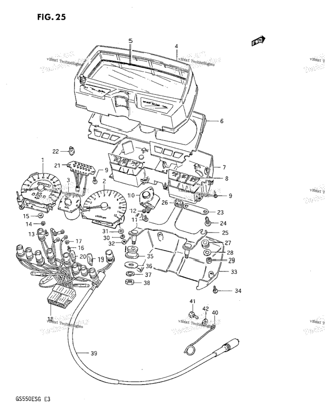 Speedometer - Tachometer (Gs550es3/Ese/Esf/Esg)