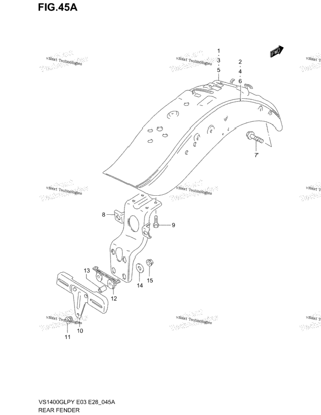 Rear Fender (Model V/W/X)