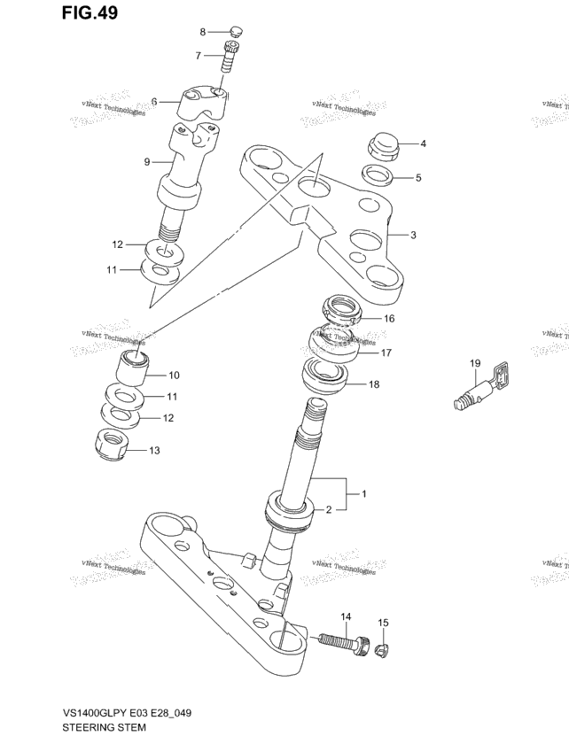 Steering Stem (Model T/V/W/X)