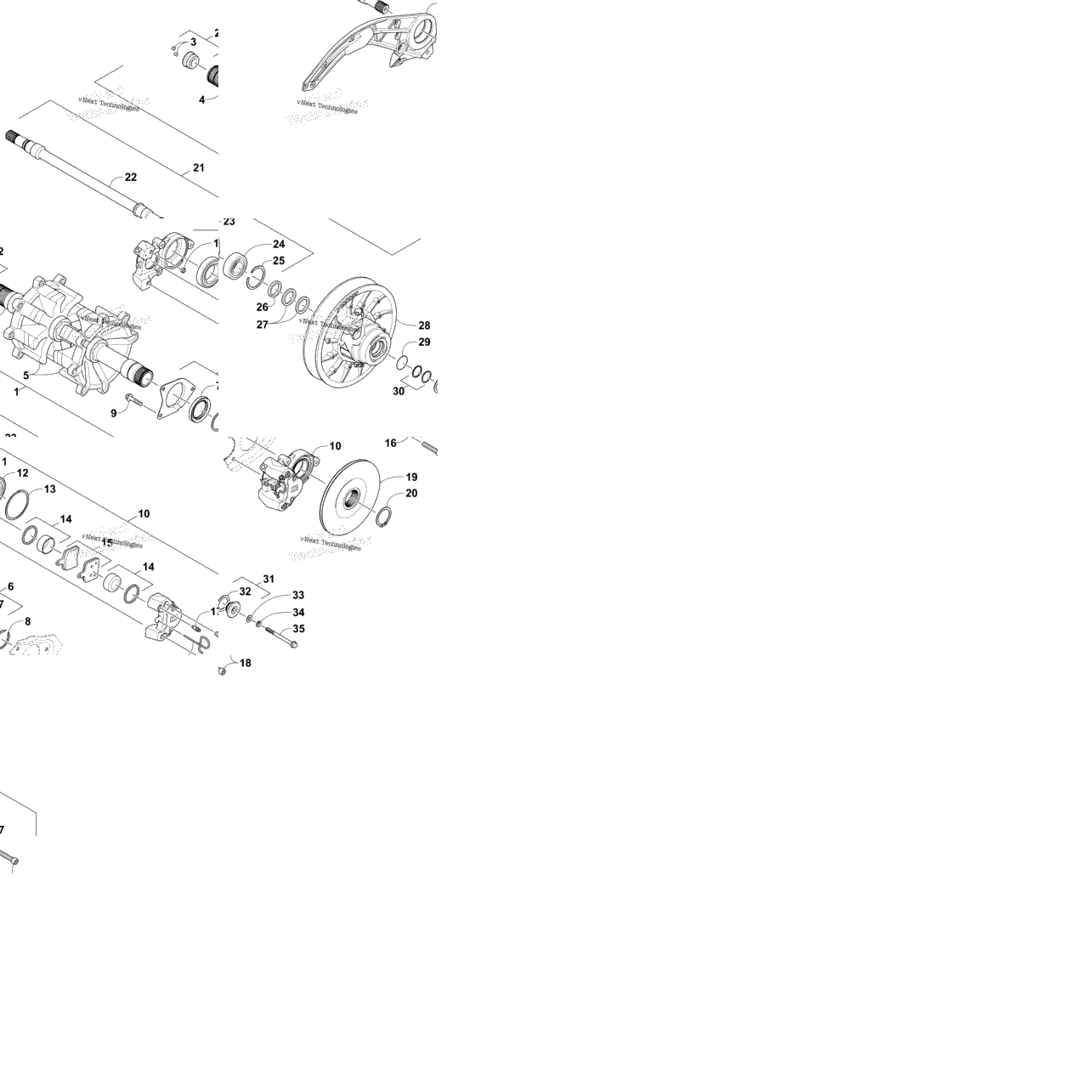 Drive Train Shafts And Brake Assemblies