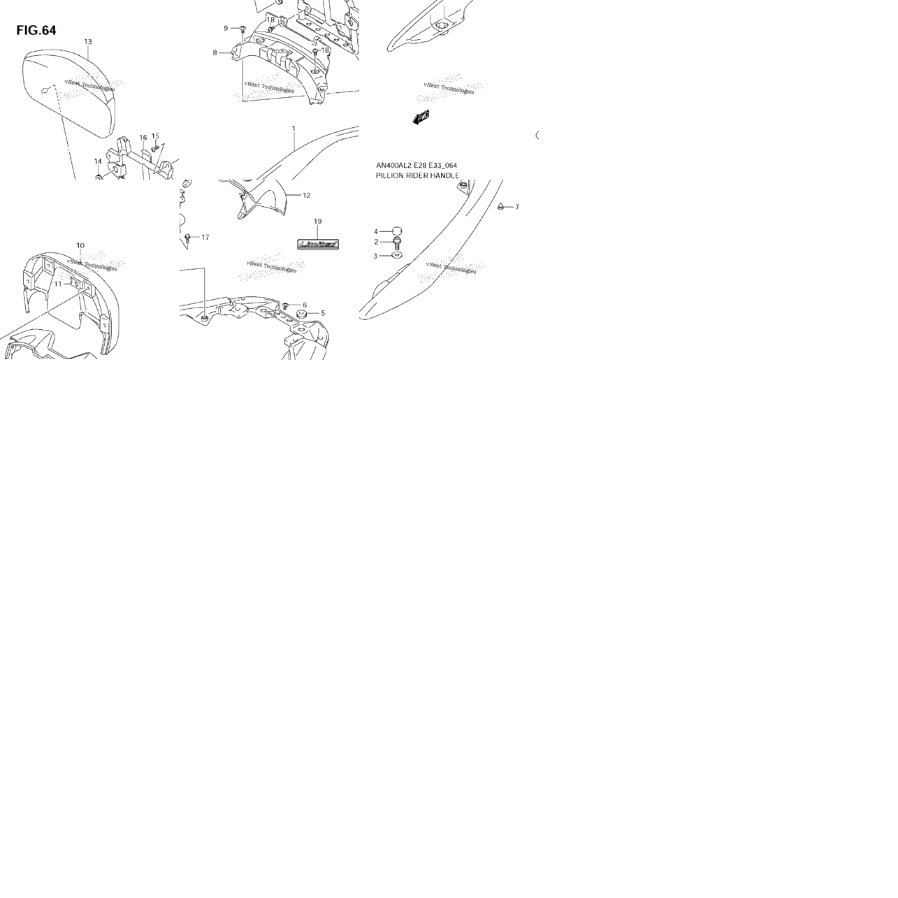 Pillion Rider Handle (An400za L2 E28)