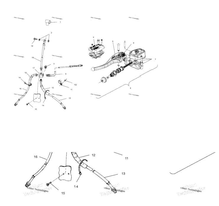 Controls Master Cylinder/Brake Line