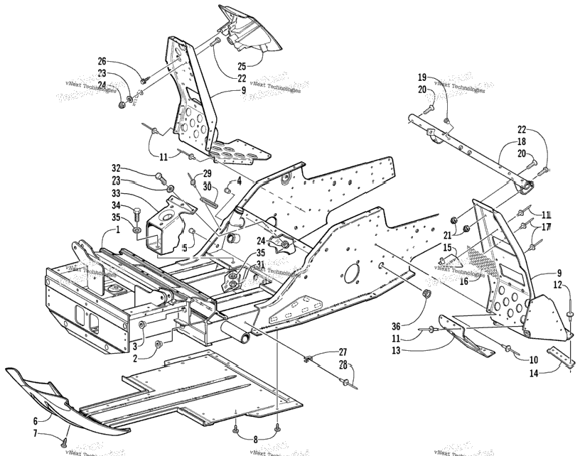 Front Frame And Footrest Assembly