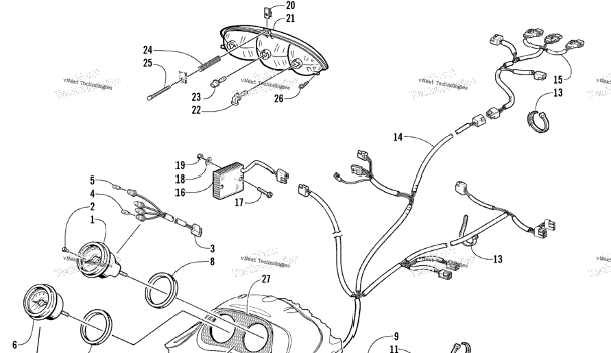 Headlight, Instruments, And Wiring Assemblies