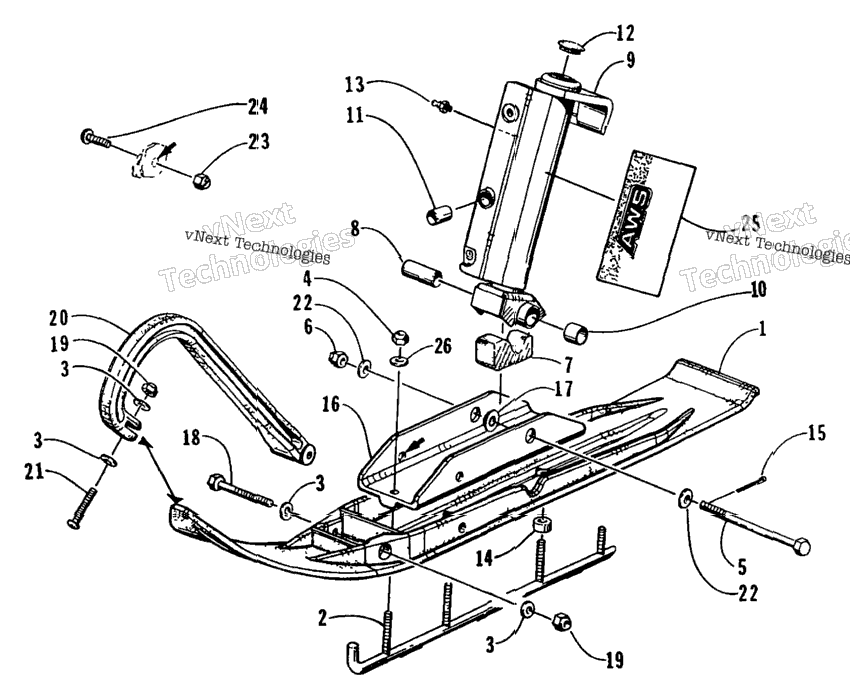 Ski And Spindle Assembly