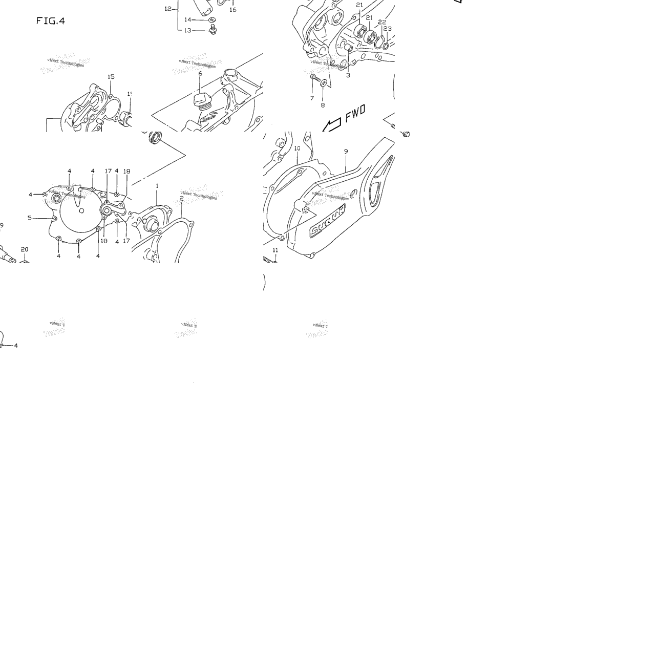 Crankcase Cover- Water Pump