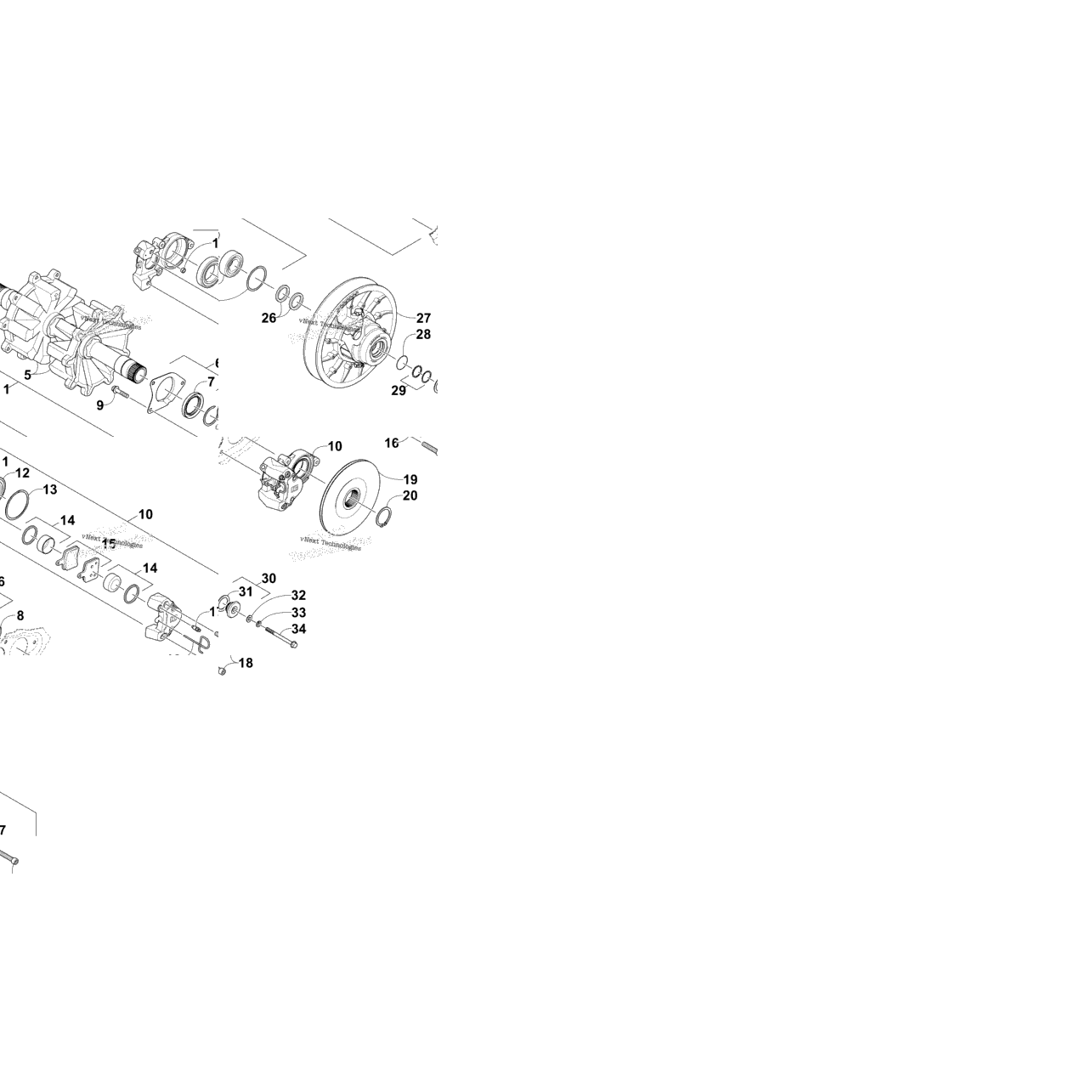 Drive Train Shafts And Brake Assemblies