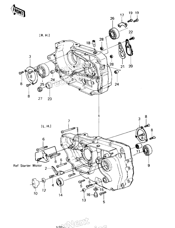 Crankcase ('81-'82 Klt200-A1/A2/A3)