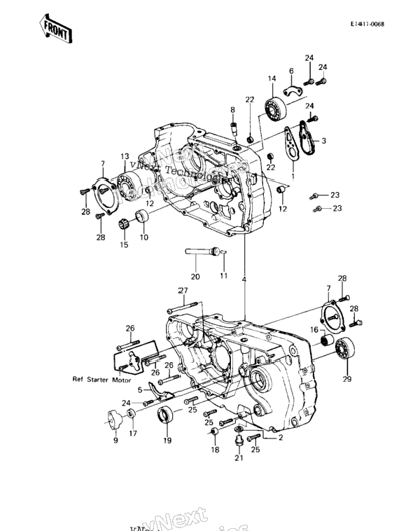 Crankcase ('83 Klt200-A4/A4a)