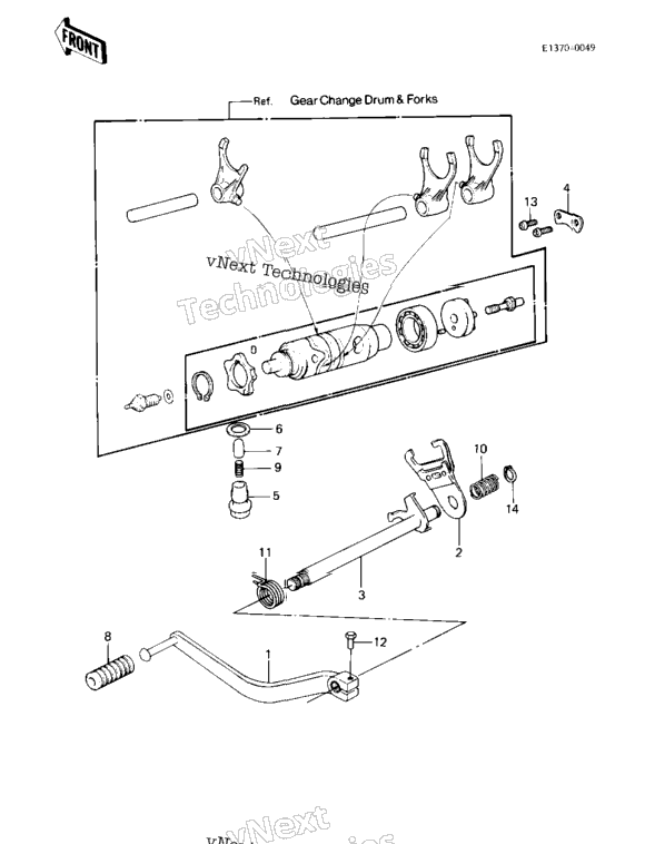 Gear Change Mechanism ('83 Klt200-A4/A4a