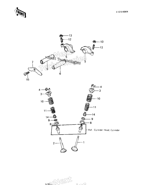 Rocker Arms/Valves ('83 Klt200-A4/A4a)