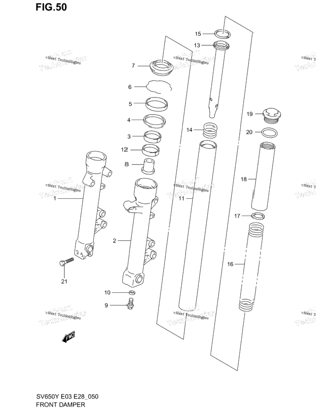 Front Fork Damper (Model X/Y)