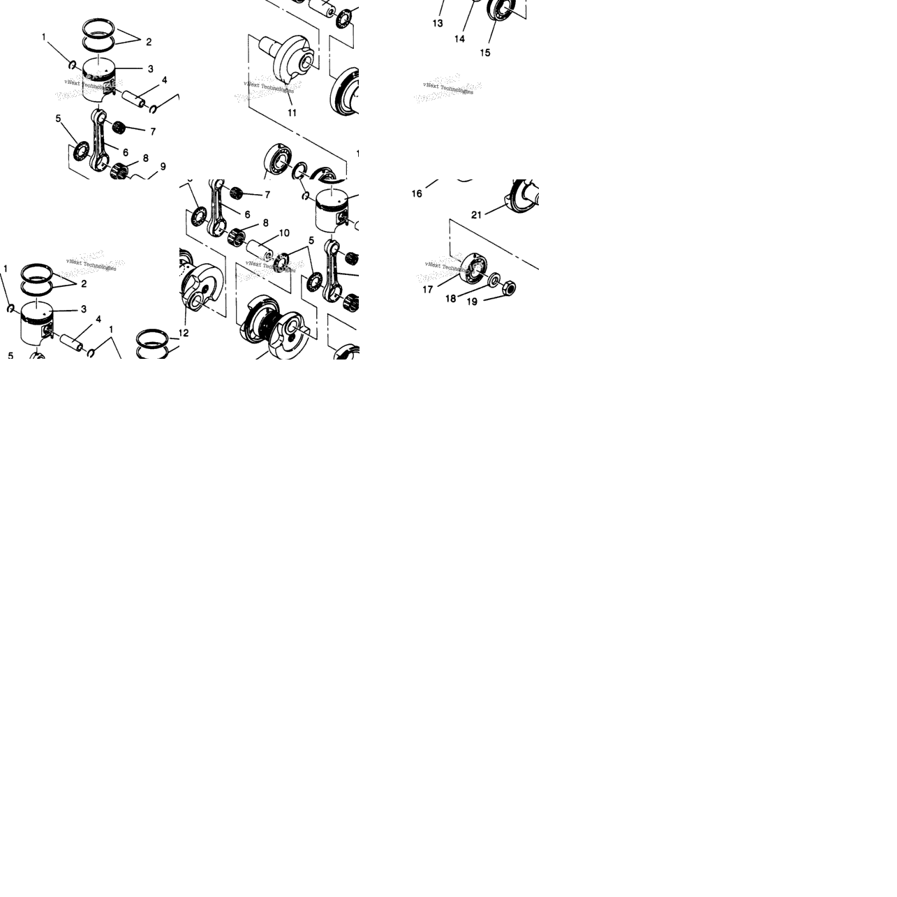 Piston & Crankshaft 600 Xcr & European 600 Xcr E961676