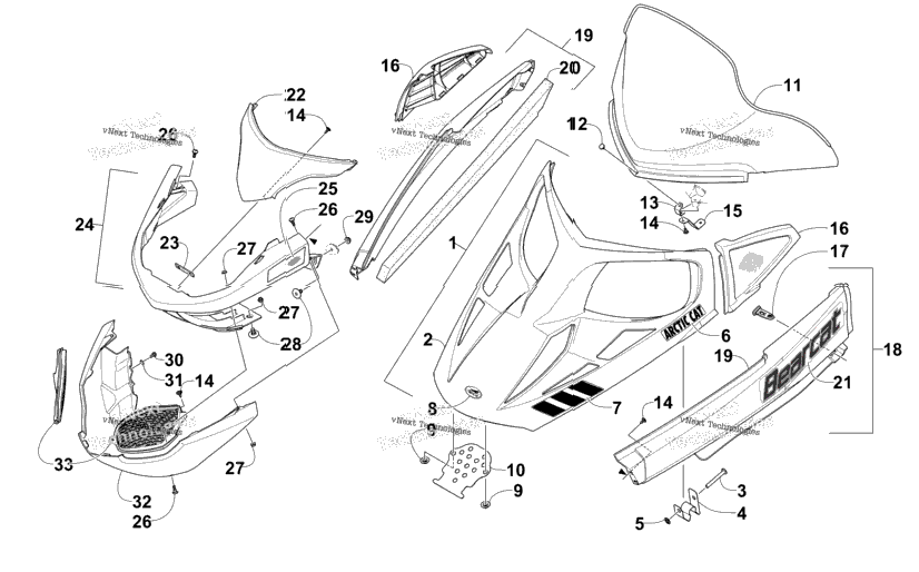 Hood, Windshield, And Front Bumper Assembly