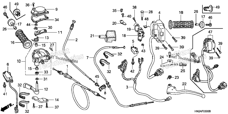 Handle Levers + Switches + Cables