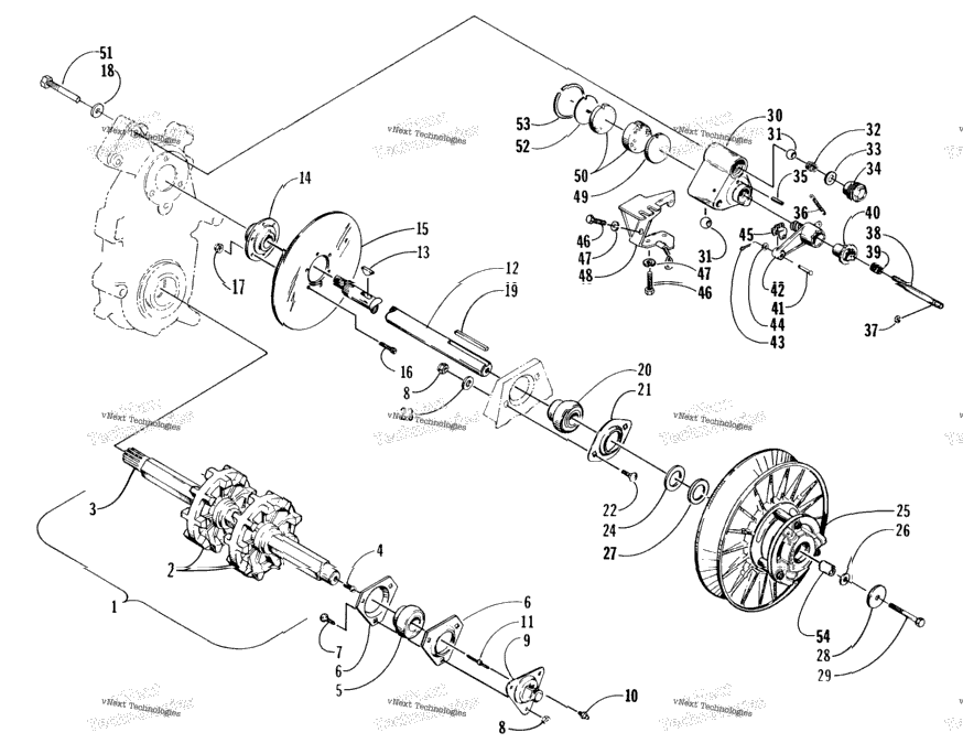 Drive Train Shafts And Brake Assemblies
