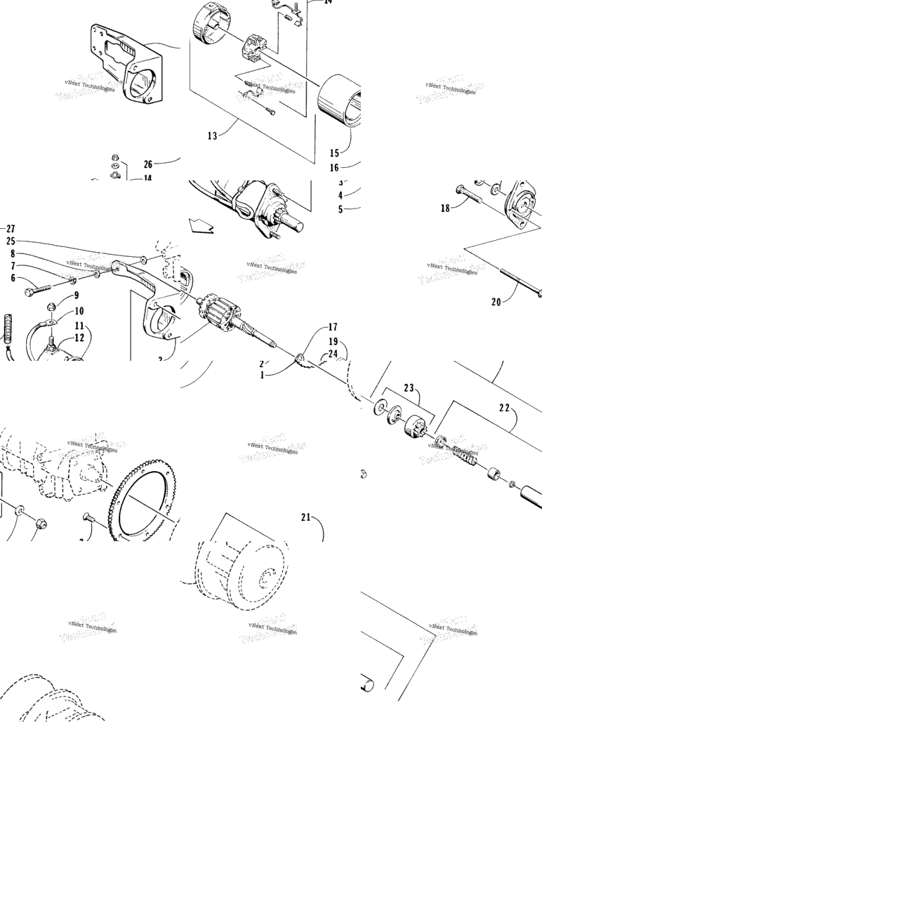 Electric Start - Starter Motor Assembly