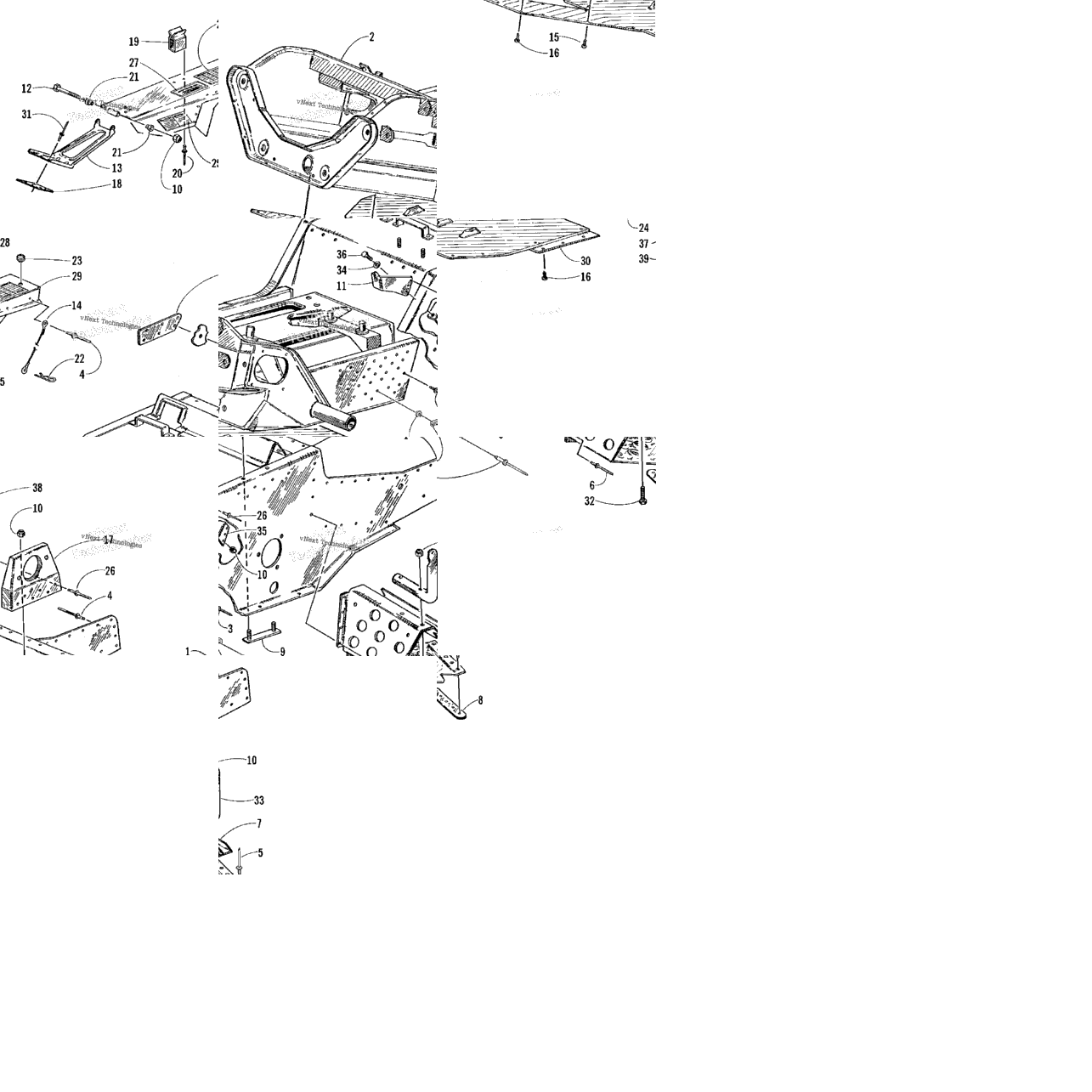 Front Frame, Belly Pan, And Footrest Assembly