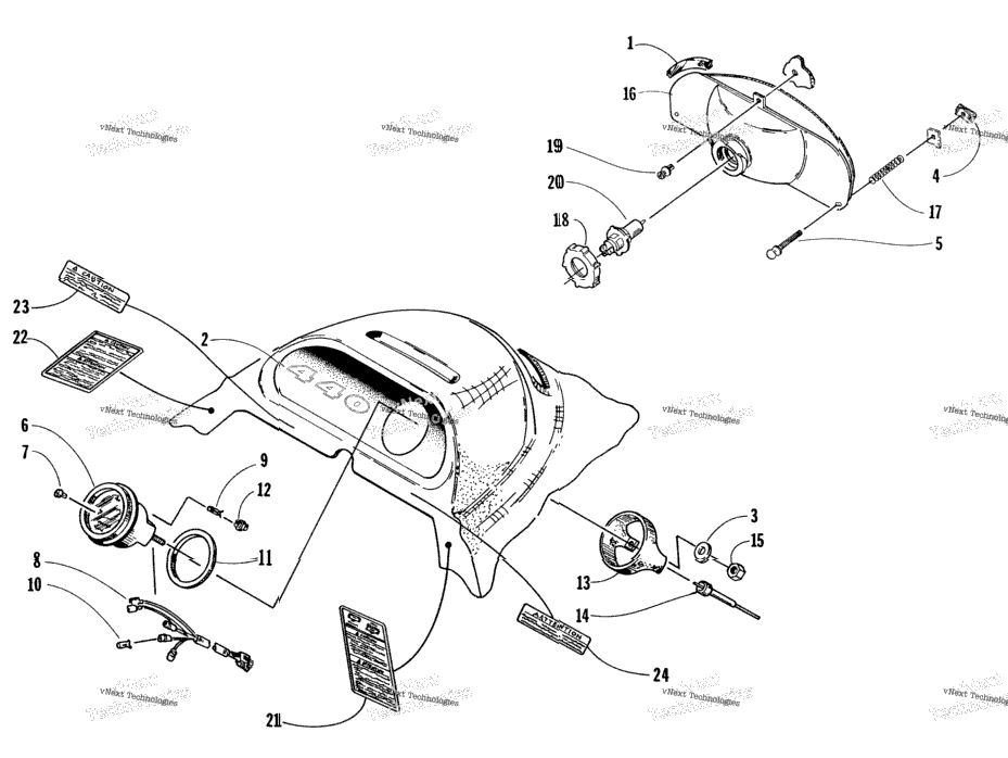 Headlight And Instrument Pod