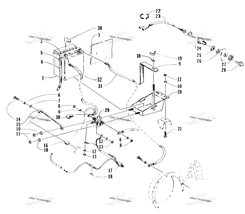 Battery, Solenoid, And Cables