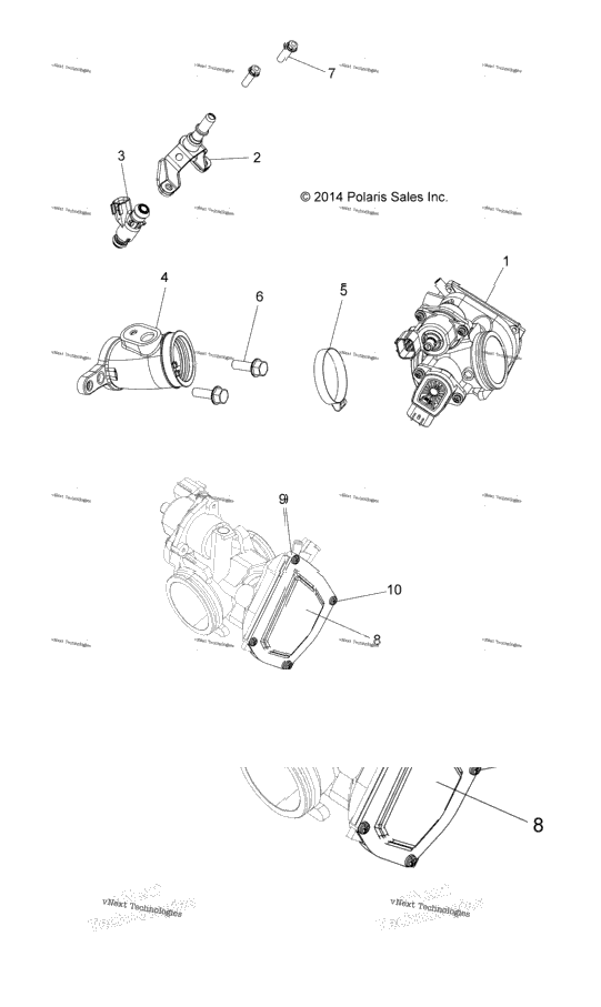 Engine, Throttle Body And Fuel Rail