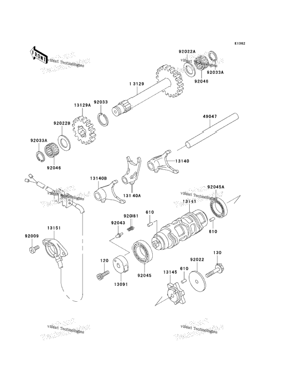 Gear Change Drum/Shift Fork(S)