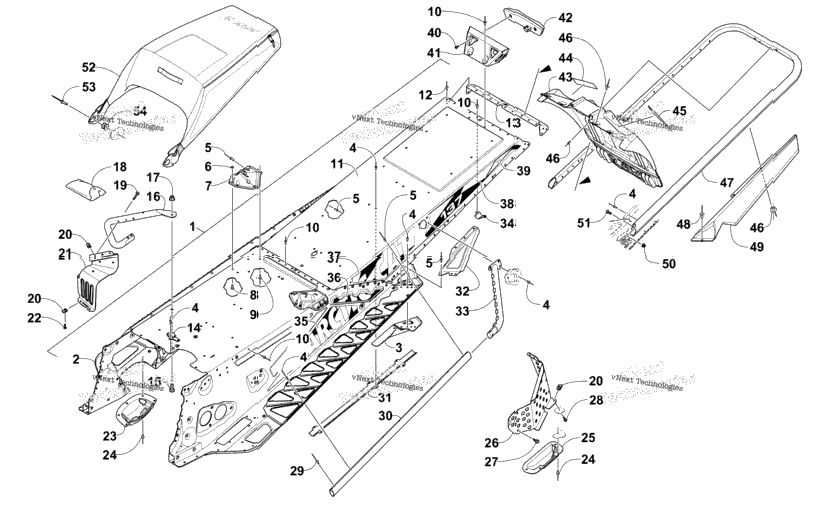 Tunnel, Rear Bumper, And Snowflap Assembly