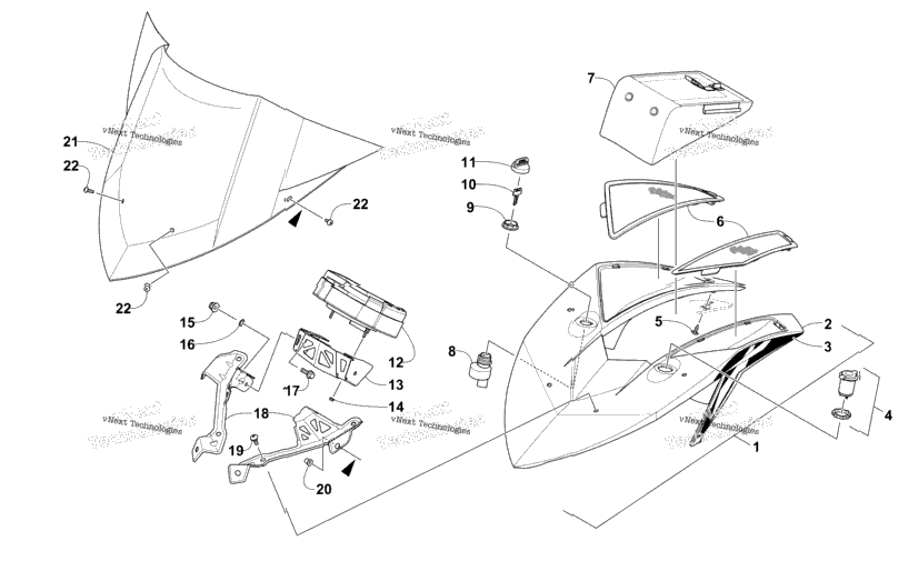 Windshield And Instruments Assemblies