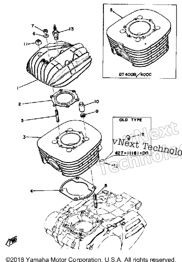 Cylinder Head - Cylinder 250B - C-400B - C