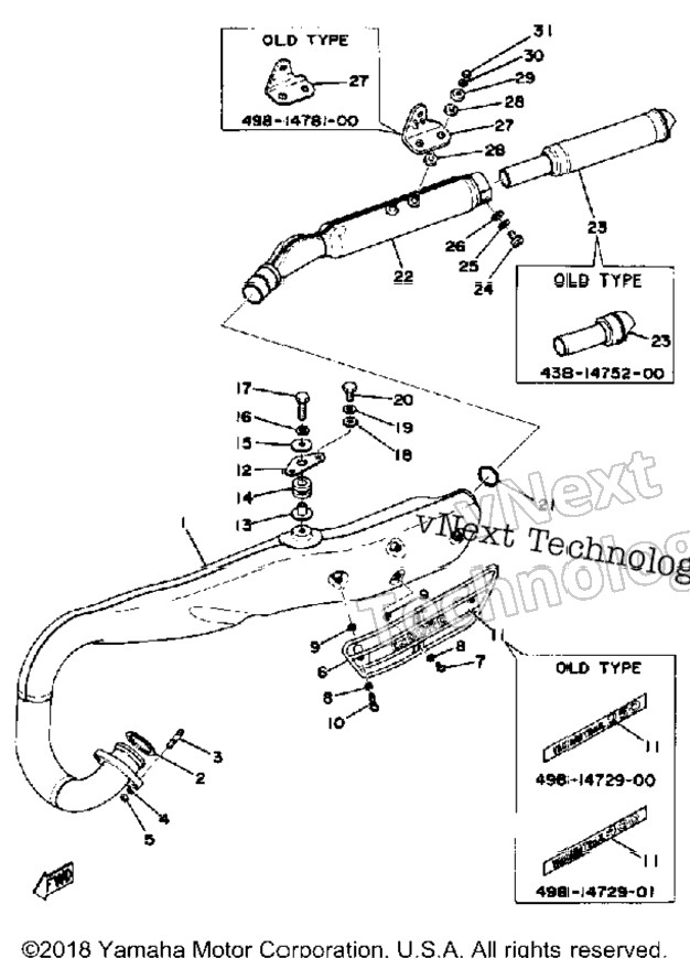 Exhaust 250B - C - 400B - C